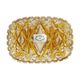 Lead Crystal Amber Perfume Toilet Set Buder Germany