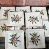 10 Square Dessert Plates by Emile Tessier, Malicorne