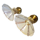 Pair of vintage wall lights in pale yellow granite glass