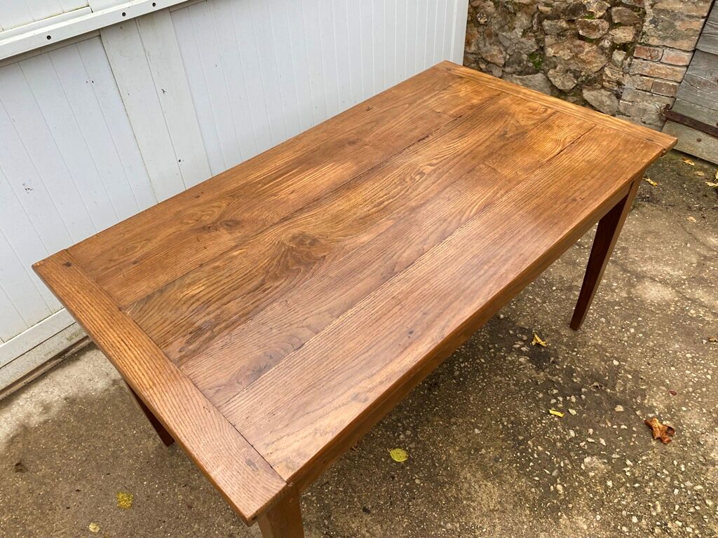 Solid oak dining farmhouse table with 2 drawers 1950 135x75x72cm