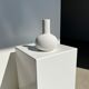 Handmade soliflore drop vase in terracotta painted white h:20 d:15