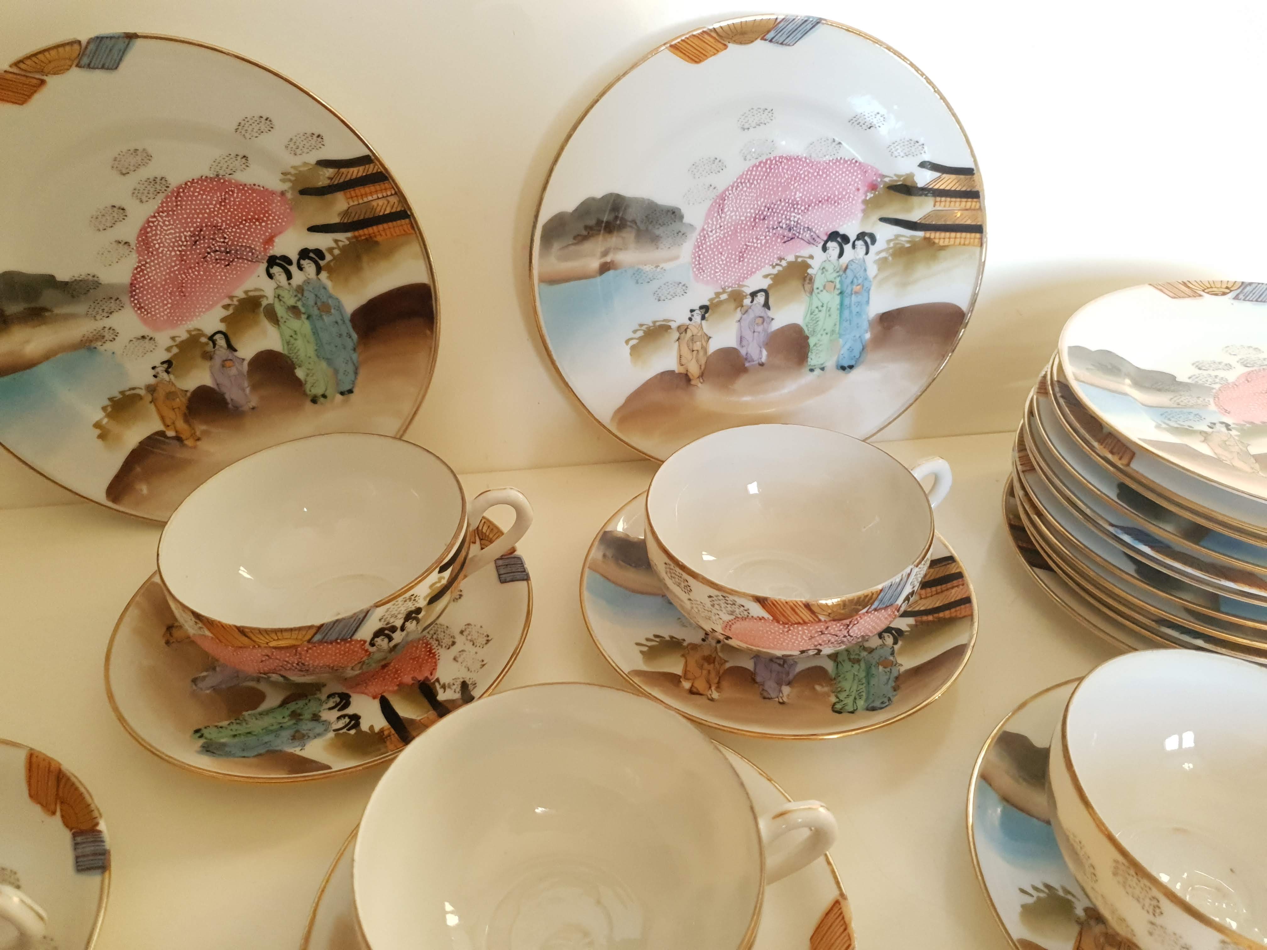 Satsuma Japanese porcelain tea set