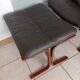 Fauteuil Ingmar Relling chauffeuses et Ottoman bois vintage scandinave