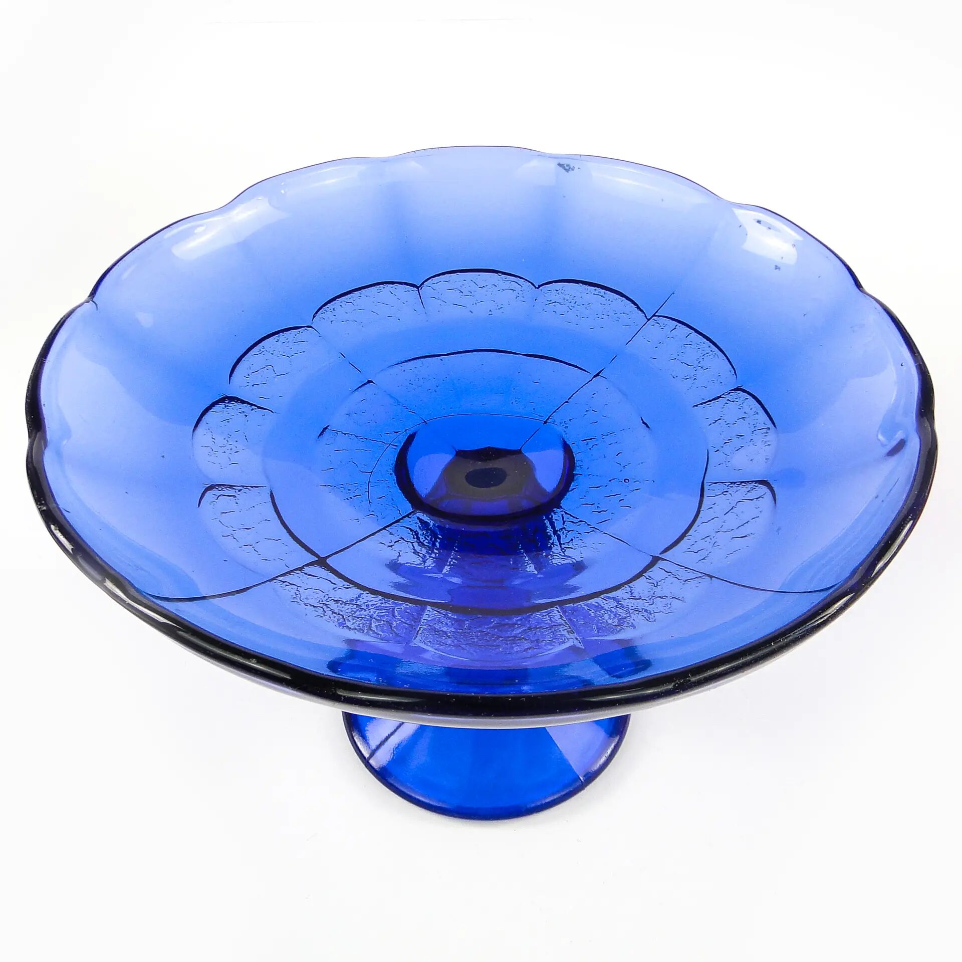 Bol à fruits Art Déco, verre pressé, Ząbkowice, Pologne, années 1950