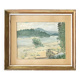 Tableau "Bords de Loire", Huile sur papier encadrée
