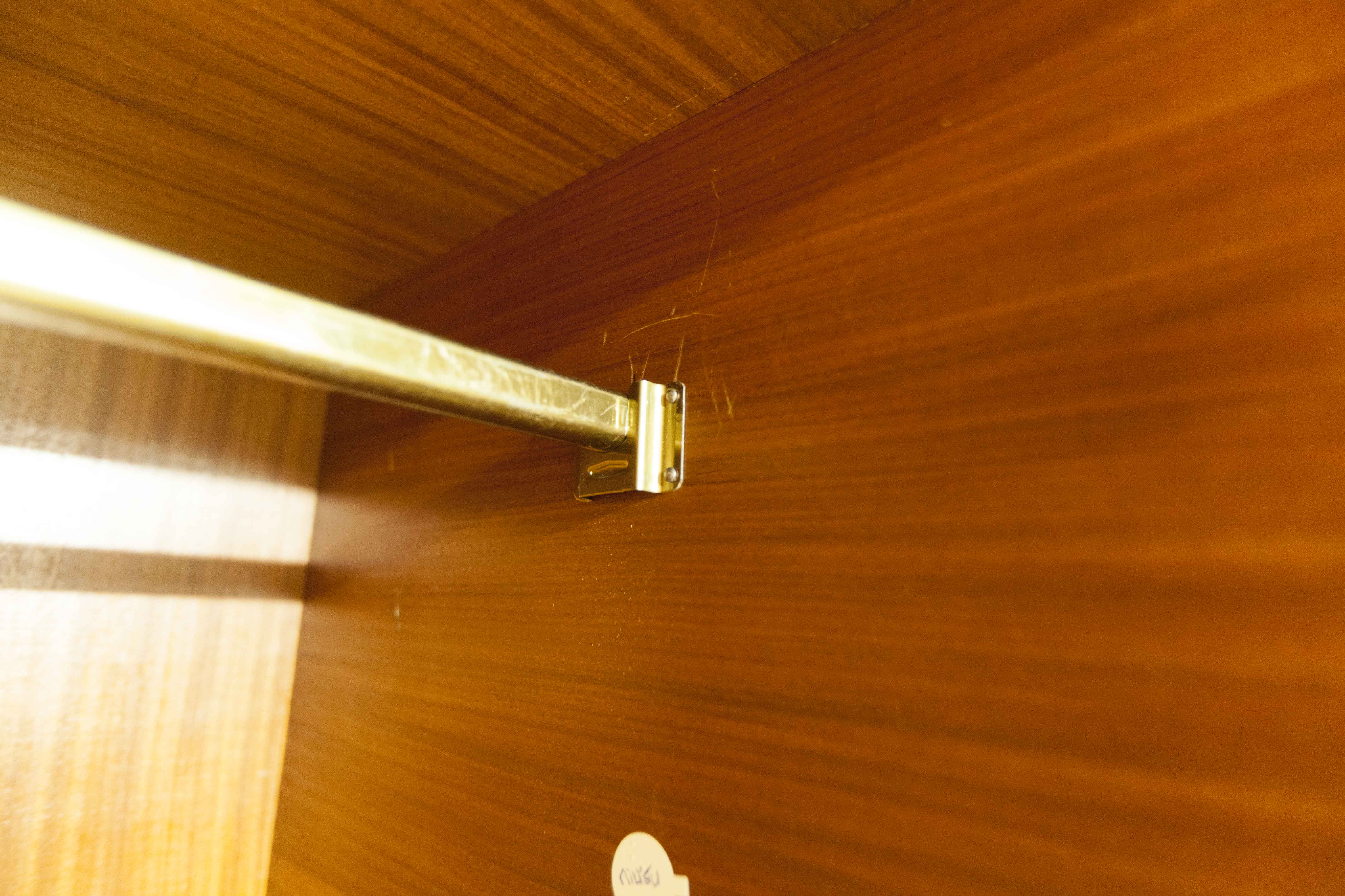 Wardrobe 1970 teak 4 doors half wardrobe half shelf 182 cm