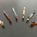 6 knife holders shaped lacquered wood duck