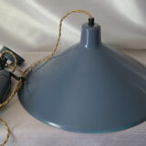 Suspension enamelled sheet metal rises drop vintage blue