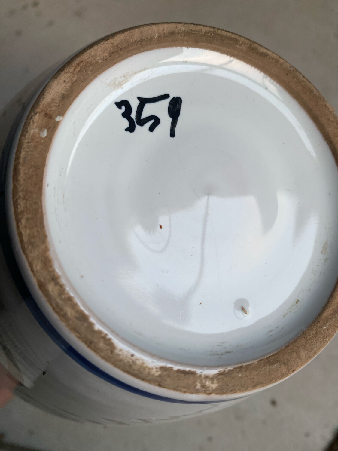 Antique Bulbous Vase in Earthenware Numbered – Hand-Painted Floral Decoration