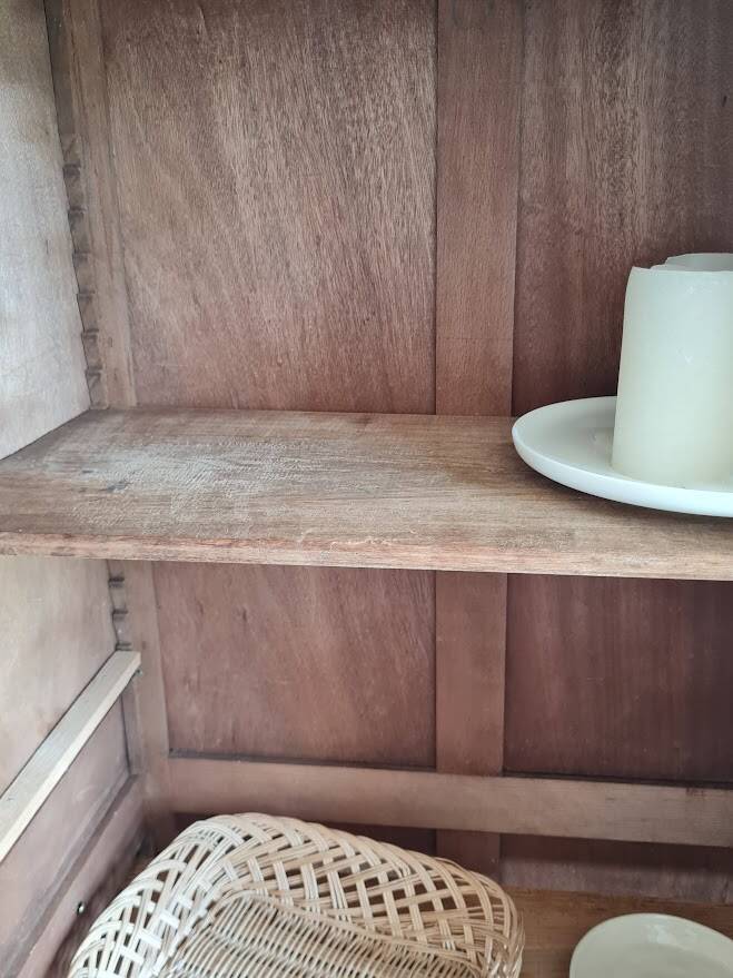 Antique Parisian glass cabinet - bonnet-maker type