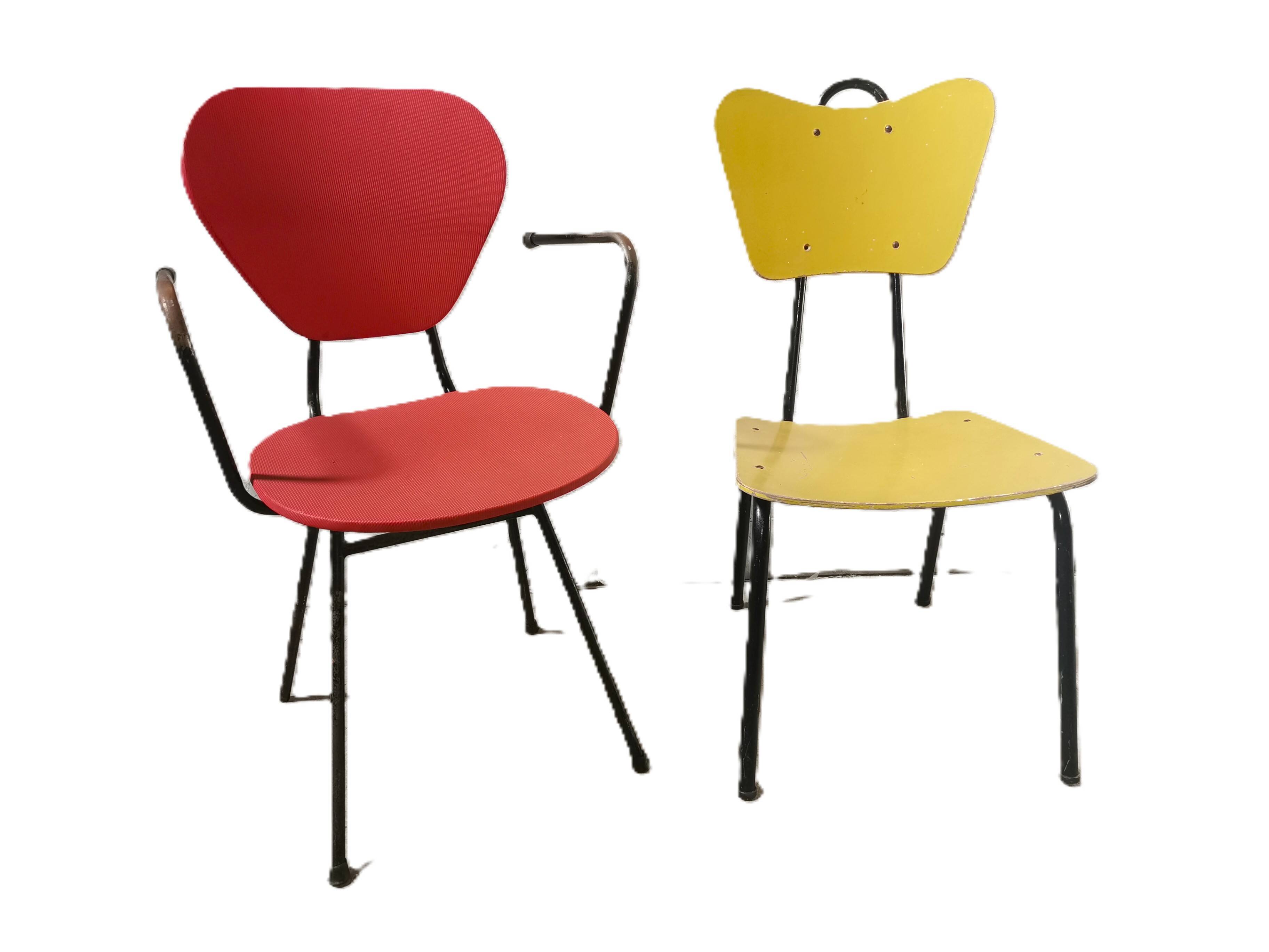 Red armchair, vintage 50s