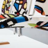 Giancarlo Piretti for Castelli fabric bench Pierre Frey 1970