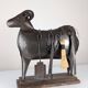 Brutalist Ram Shaped Fireplace Tool Set in Hand Forged Metal