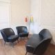 Salon canapé 2 fauteuils chauffeuses cuir noir