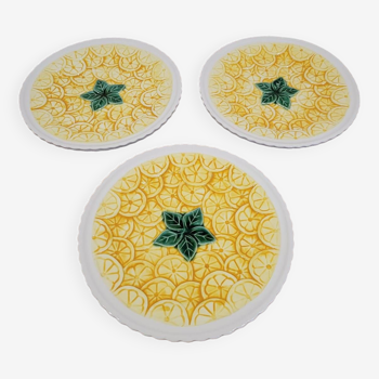 3 Lemon Barbotine plates