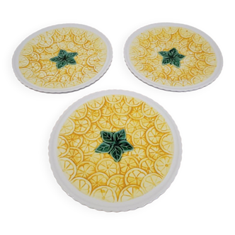3 Lemon Barbotine plates