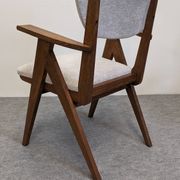 Pair of modernist Scandinavian bridge armchairs in teak, Denmark 1950.