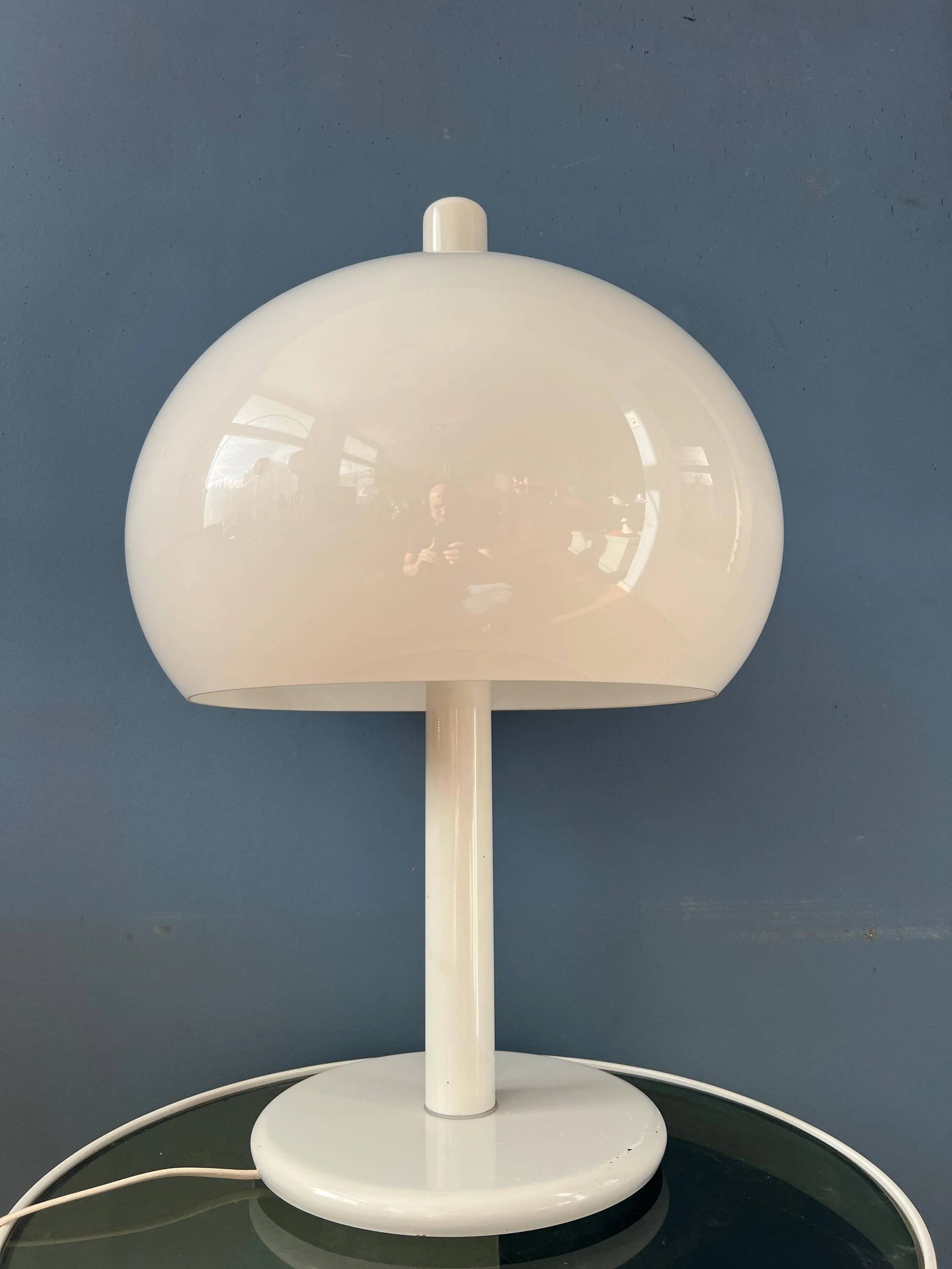 Vintage Space Age white Dijkstra mushroom table lamp