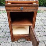 Bedside table art deco chene and pink marble