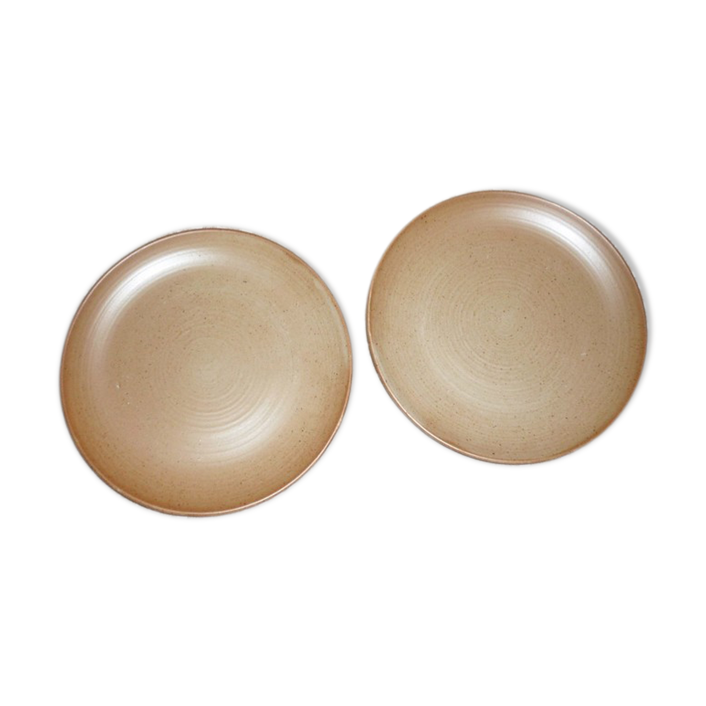 Pair of stoneware dessert plates cnp village france