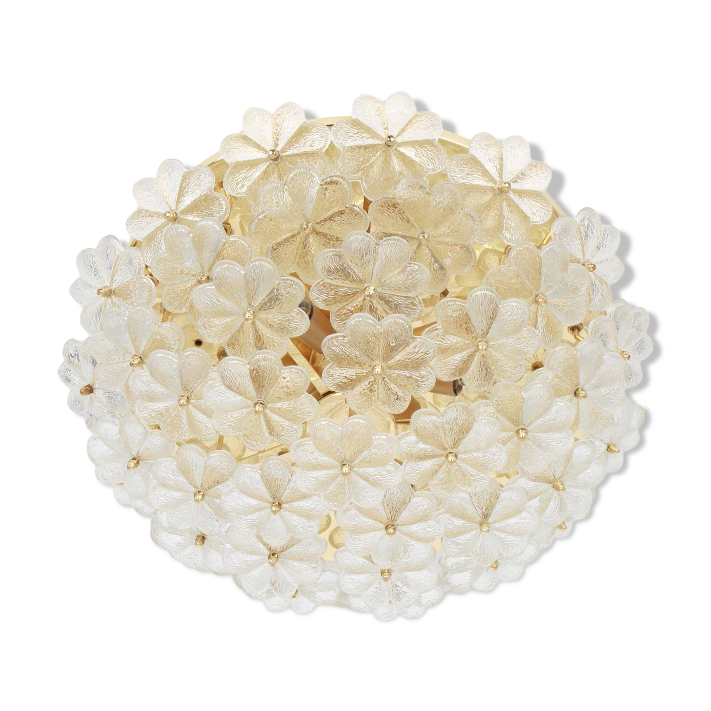 Large flower ceiling light in Murano glass, Ernst Palme, Germany, 1970s