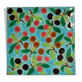 Longwy, old tile wall tile fruit decoration nineteenth