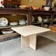 Coffee table, square side table in travertine 60 x 60 cm.