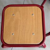 Set of 2 vintage red school stools