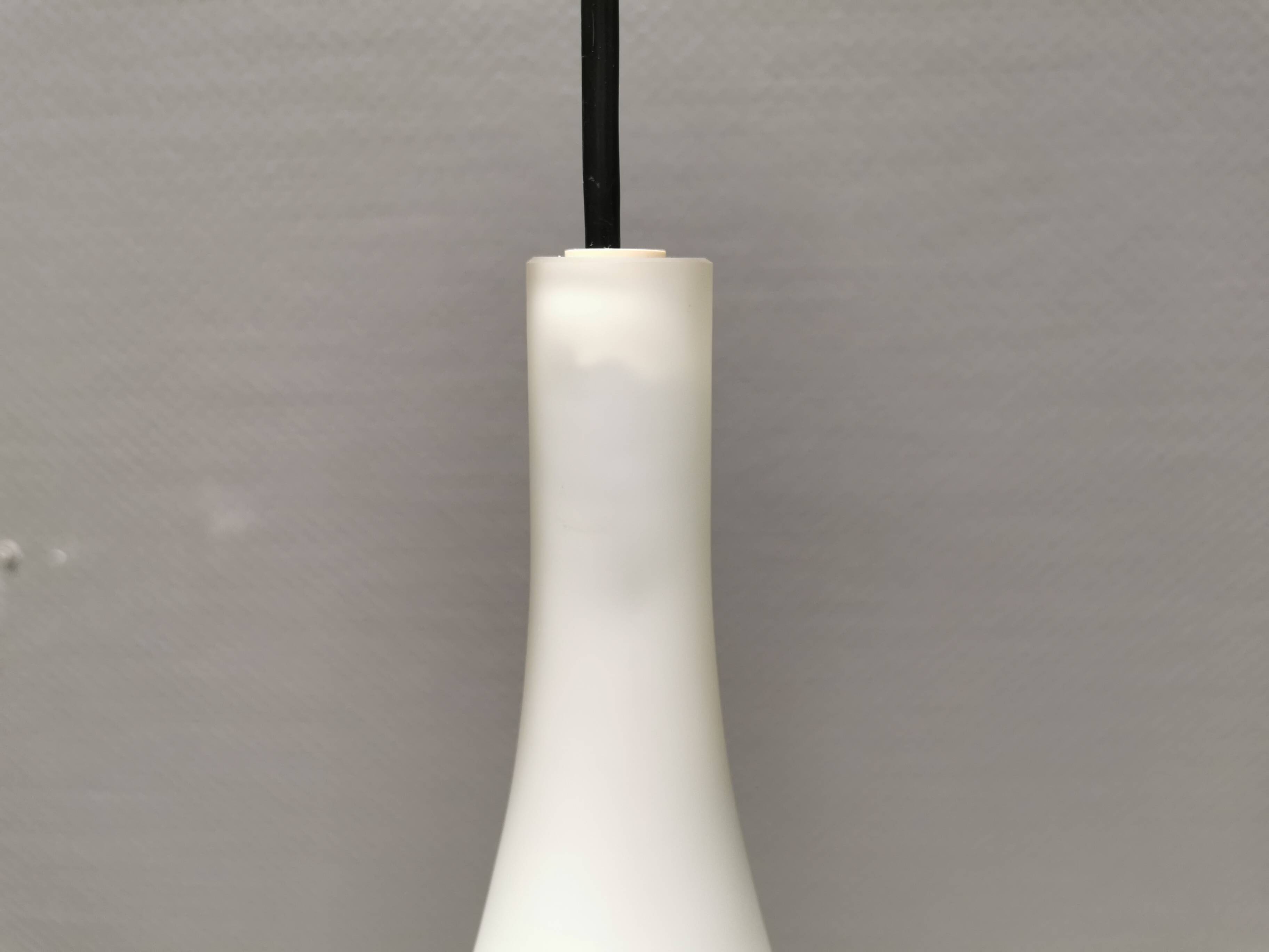 French hanging lamp in milky white glass, model gin fizz, produced by sce