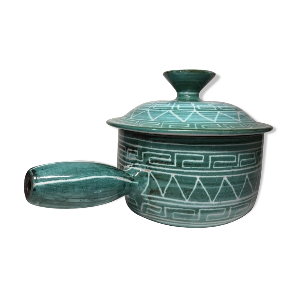 Caquelon / Casserole Le Creuset Vintage – Modèle Paon – Émail – Occasion Bon état
