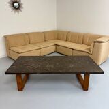 Modular sofa in beige fabric, 70s, 5 elements