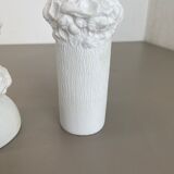 Set of 3 Original OP Art Biscuit Porcelain Vases by AK Kaiser, Germany, 1970s