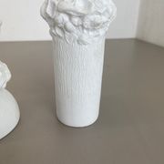 Set of 3 Original OP Art Biscuit Porcelain Vases by AK Kaiser, Germany, 1970s