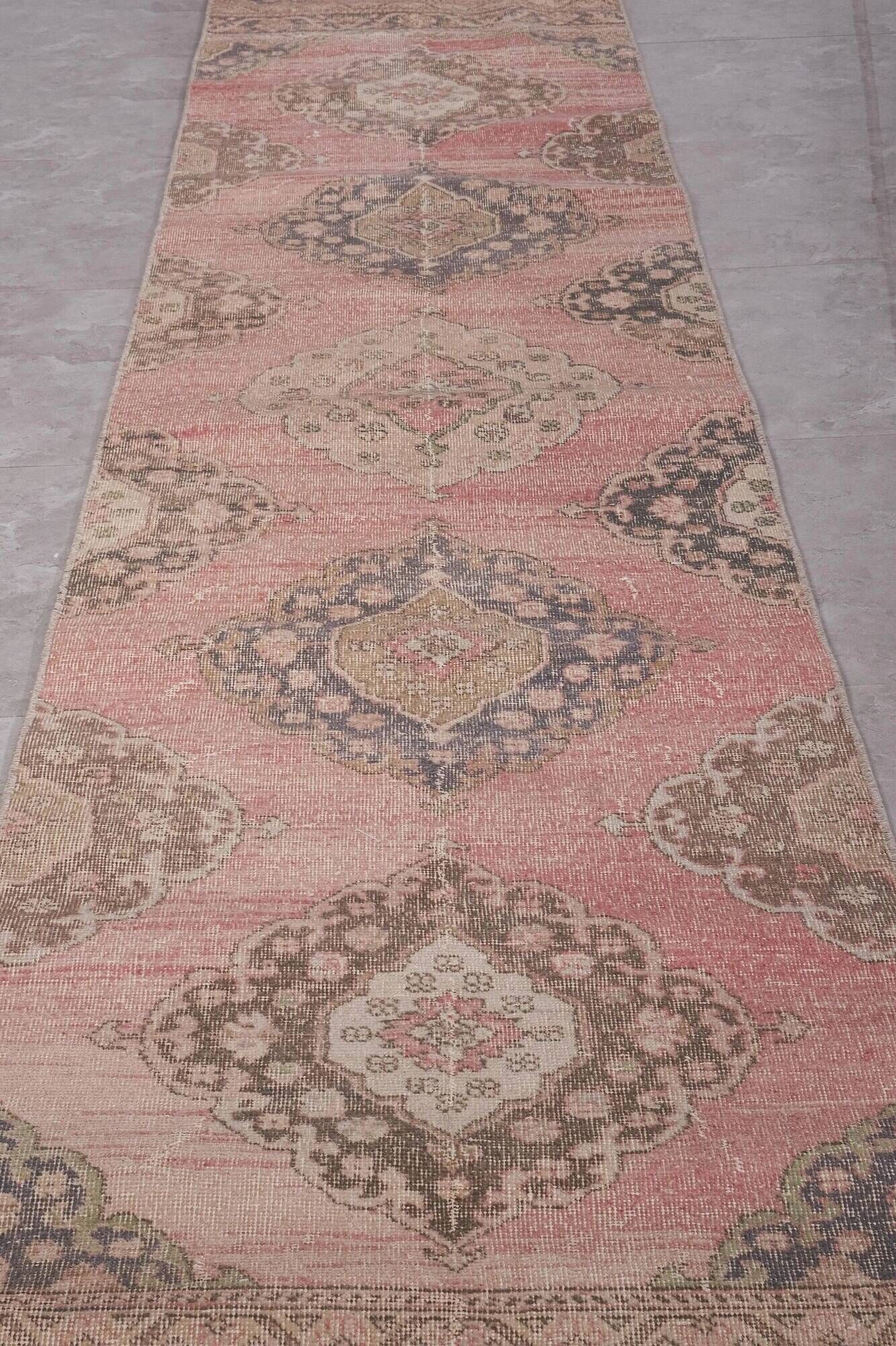 Vintage Turkish hallway rug 80x763 cm