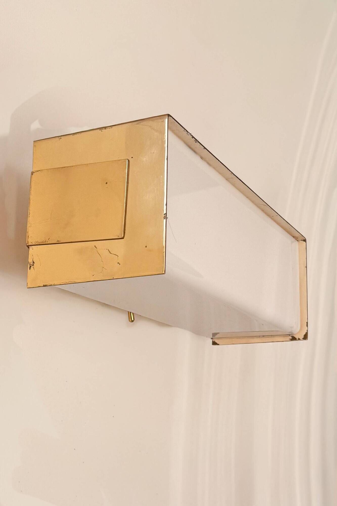 Vintage brass and Perspex wall light, France 1960.