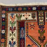 Vintage turkish anatolian rug 190x120 cm, tribal boho red, blue, black, green