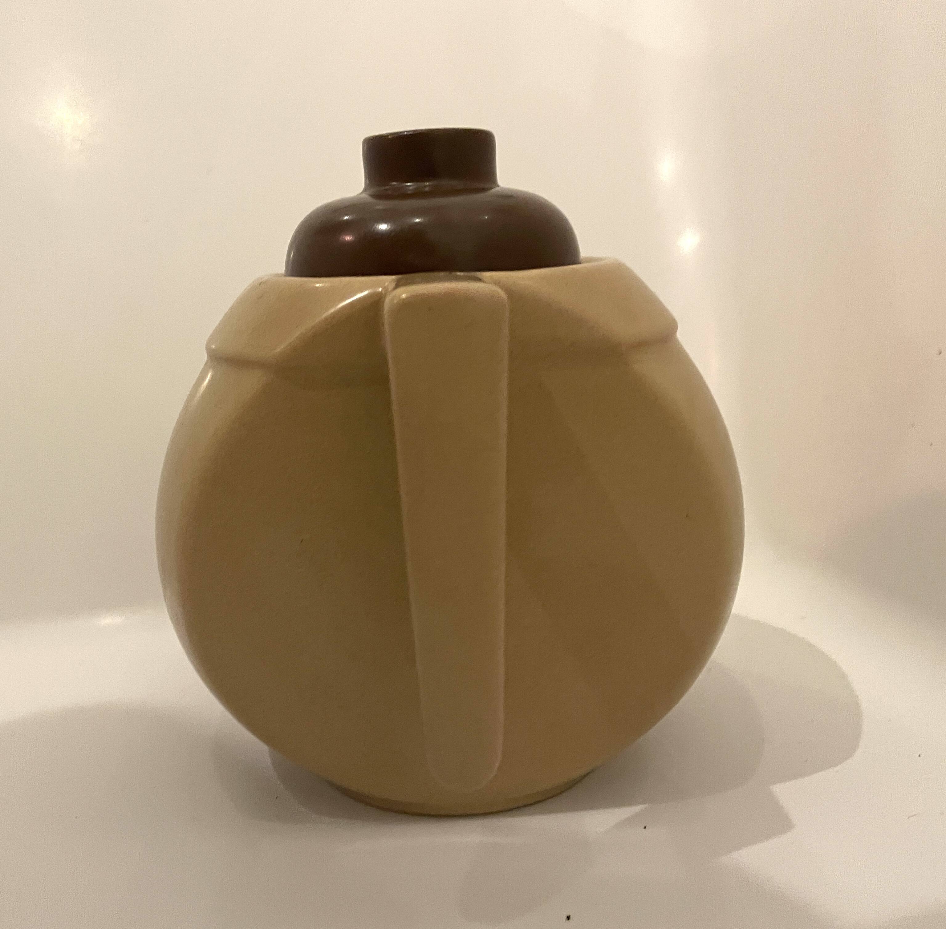 Théière / cafetière vintage en grès – Design moderniste années 70 –