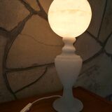 alabaster table lamp with alabaster globe Italy 1950-60