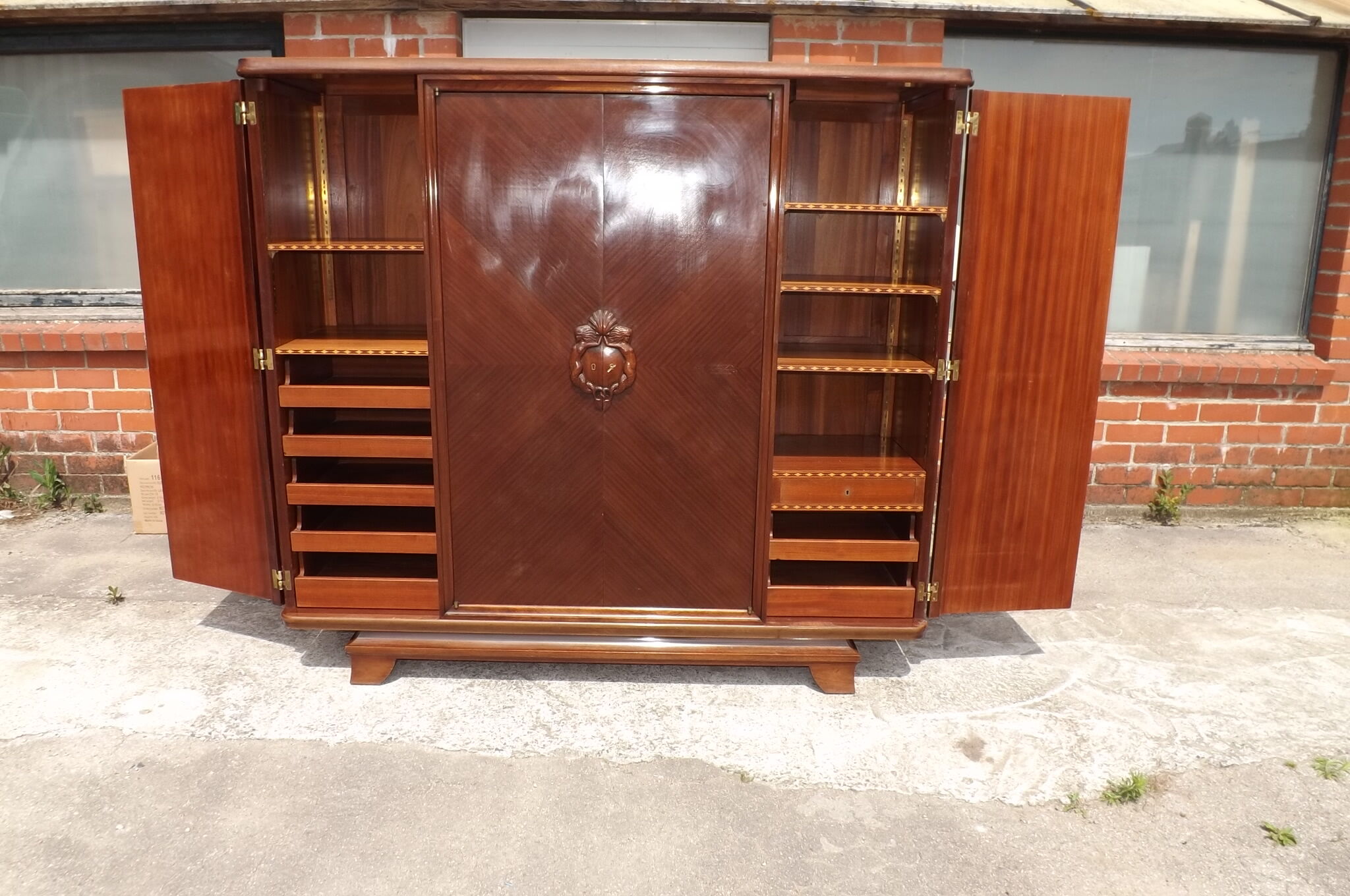 Mahogany wardrobe by Gaston Poisson art deco 1930