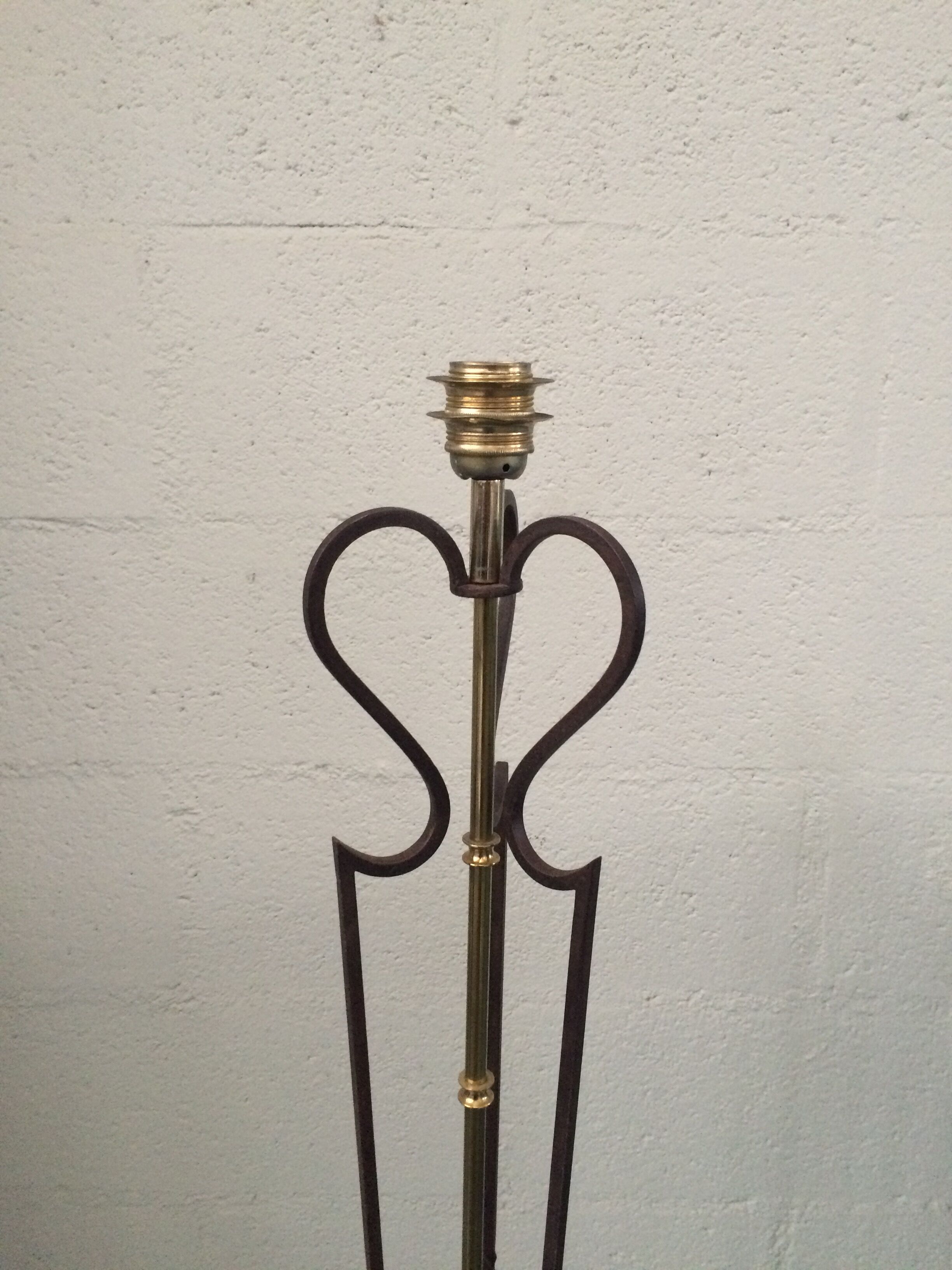 Lamppost twisted wrought iron and brass vintage