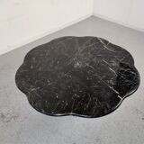 Black marble "cloud" coffee table, 70s/80s