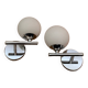 Pair of metal and opaline wall lights