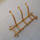 1890 Fischel, Bentwood blond 3-peg wall-mounted coat and hat rack