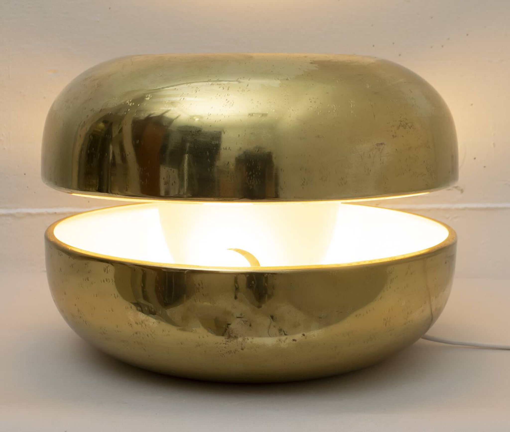 Luciano Frigerio Italian Table Lamp Vibrated Brass "Ballata Alta", 1974