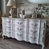 Louis XV style double crossbow chest of drawers