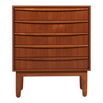 Midcentury Danish small chest of 5 drawers in teak by Svend Aage Madsen 1960s