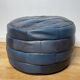 Blue Sède patchwork leather pouf