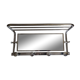 Portemanteau mural en métal chromé, miroir orientable, 4 patères et un porte chapeau, années 50