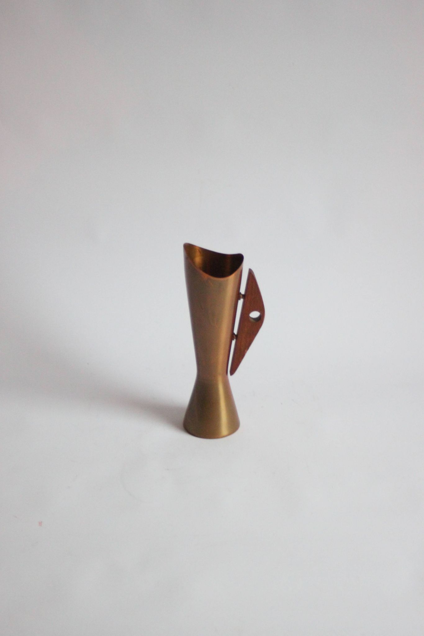 Copper and teak vase by Dahlmann, Germany 1950s