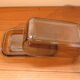 Black amber glass butter dish from lever
